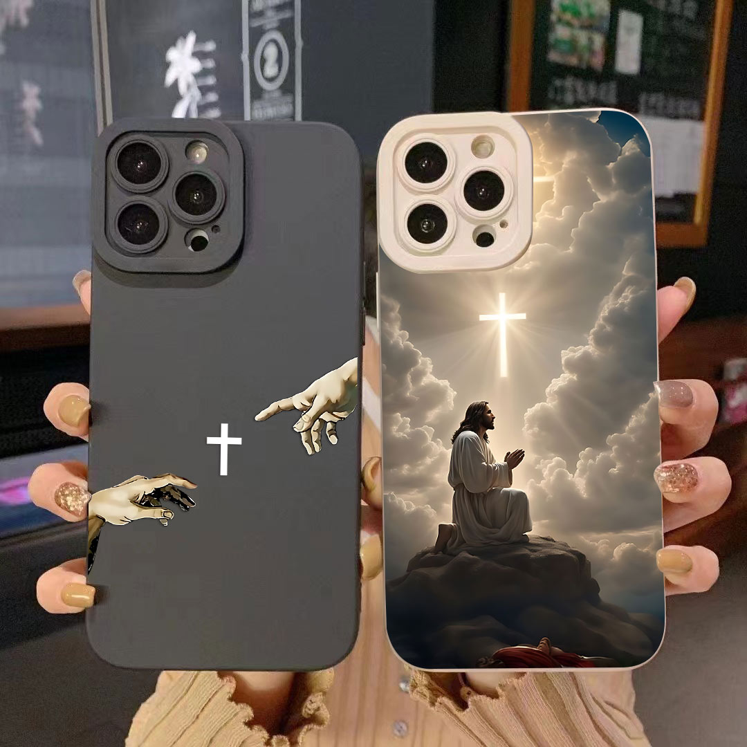 Phone Cases Jesus - Jesus Kreuz Gemalt Anti-Schock Telefon Fall