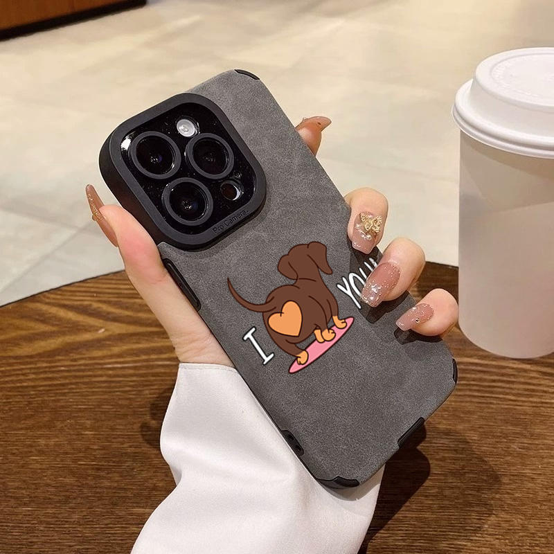 Phone Cases Cute Iphone 14 - Niedliche Dackel-Herz-Aufdruck-Handyhülle für iPhone 11 12