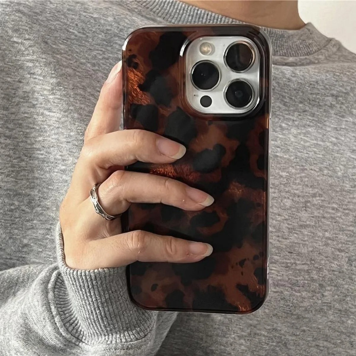 Retro-Amber-Textur Laser-Handy – Phone Cases Leopard Print Bewertung und Preis