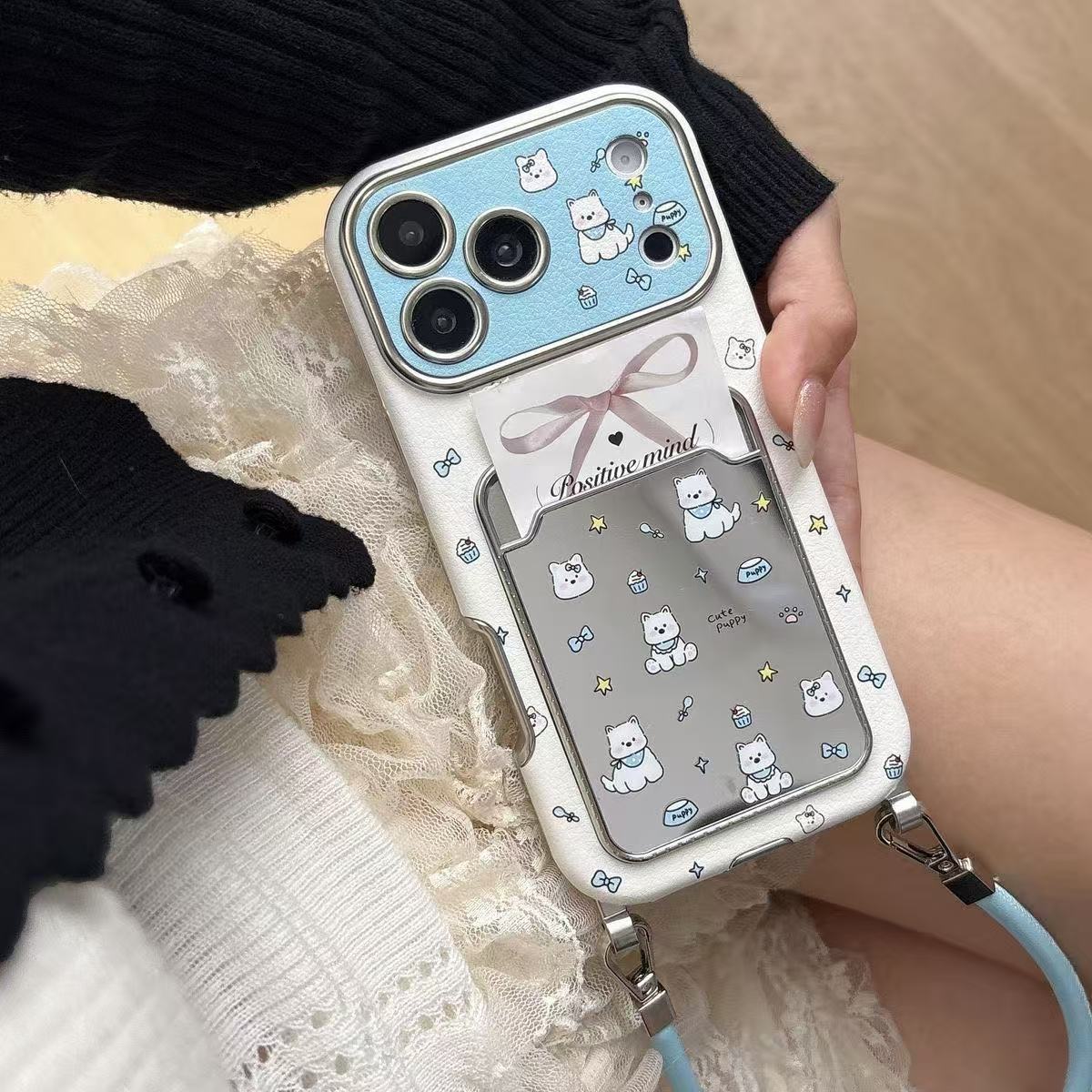 Niedliche Welpen-Spiegelkarten – Phone Cases With Card Holder Bewertung und Preis